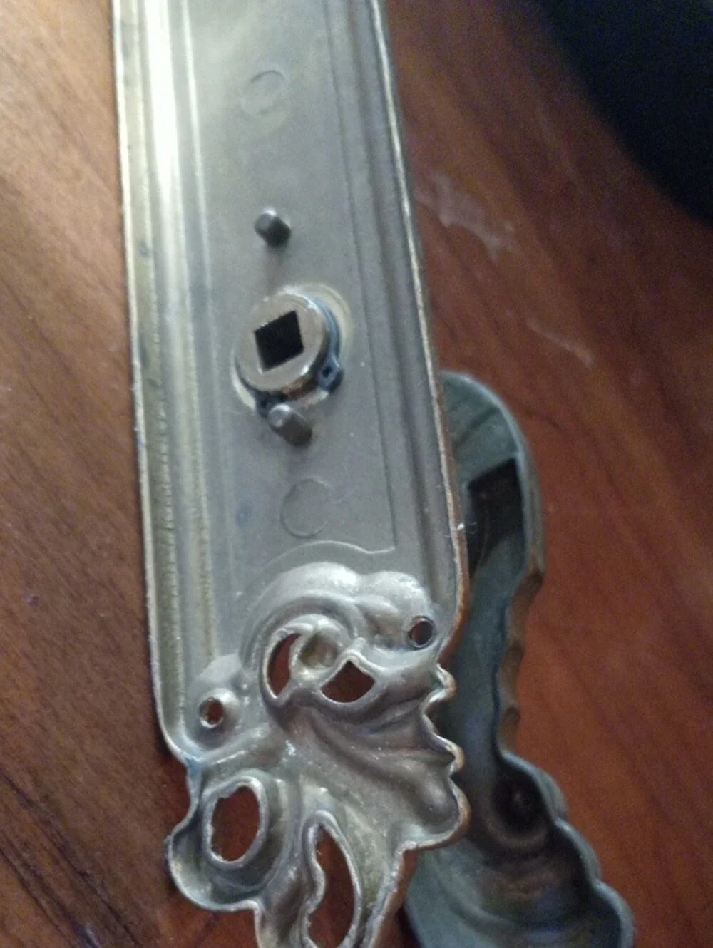Antique-Style Brass Finish Decorative Door Lever - Gold
